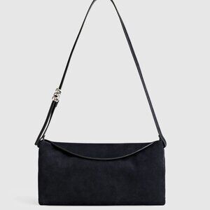Madewell The Date Night Shoulder Bag in Suede with Zip Card Case Wallet